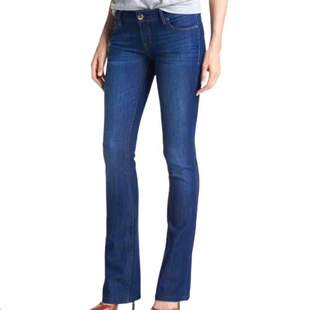 DL1961 4Way Stretch Cindy Slim Boot Blue Distressed Jeans Size 27 NWoT
